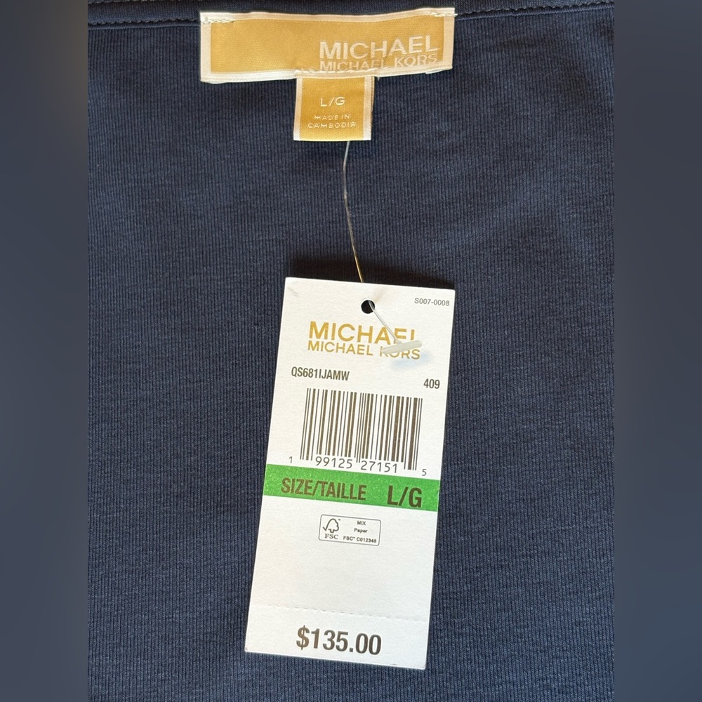 Michael Kors Navy Blue Maxi Dress Size Large NWT - Picture 2 of 8